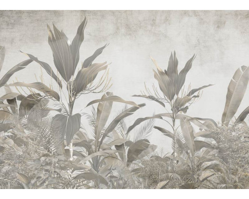 Fotobehang met een weelderige botanische jungle-afbeelding, vol groene tinten en levendige bladeren, perfect voor een natuurlijke en tropische uitstraling.