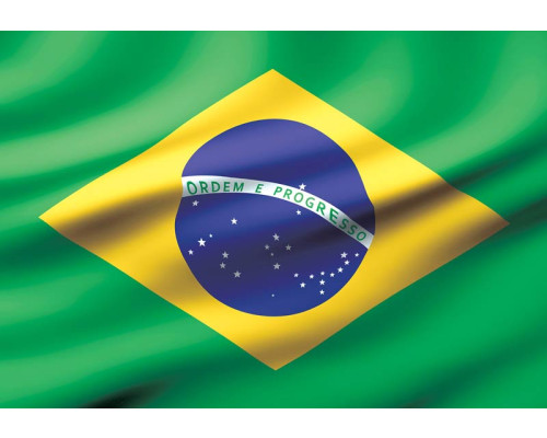 Braziliaanse vlag op fotobehang, perfect voor sportieve ruimtes.