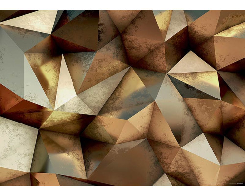 Fotobehang Bronzen 3D Geometrie