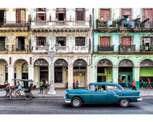 Fotobehang van de stad Havana in Cuba, kleurrijk en levendig.