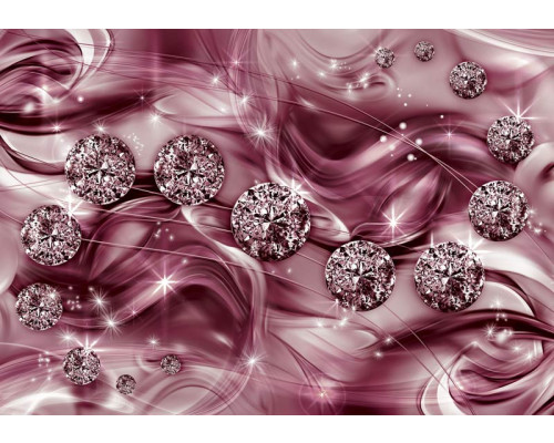 Paarse diamanten in abstracte kunst, glinsterend goud op fotobehang.