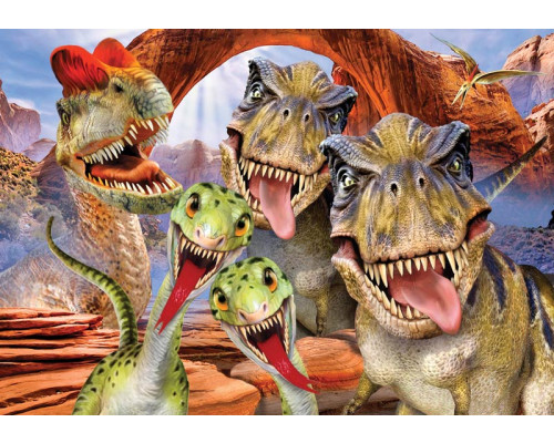 Dinosaurussen en dolle beestenboel, fotobehang voor kinderen met grappige en kleurrijke dino's.