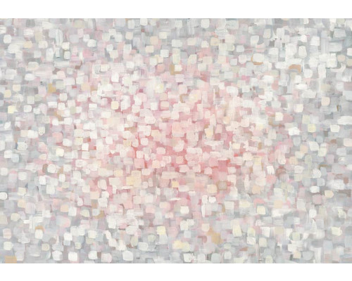 Fotobehang met een abstract geschilderde kunstcompositie met dikke verfstreken en felle kleuren.