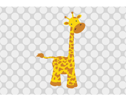 Fotobehang van een giraffe in babykamer, vrolijk dierenontwerp.