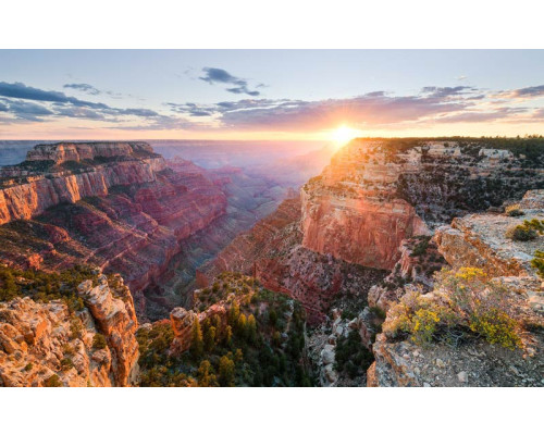 Grand Canyon fotobehang, met een adembenemend uitzicht op de rotsformaties.