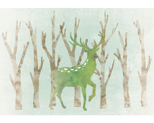 Fotobehang van een hert in het bos, natuurgetrouw.