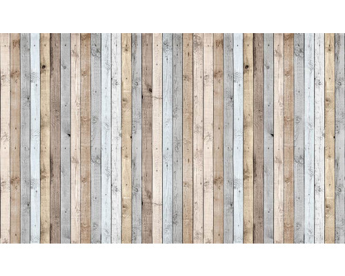 Houten planken, kleurrijk abstract fotobehang met een warme en rustieke uitstraling.