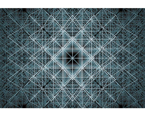 Matrix-abstractie fotobehang met futuristische patronen en complexe lijnen, perfect voor een moderne ruimte.