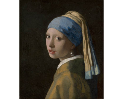 Fotobehang van het schilderij Meisje met de parel, iconisch en tijdloos.