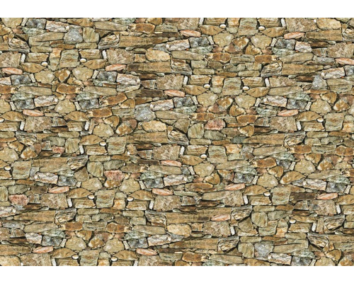 Fotobehang van een rustieke stenen muur, met moderne abstracte elementen, ideaal voor een natuurlijke uitstraling.