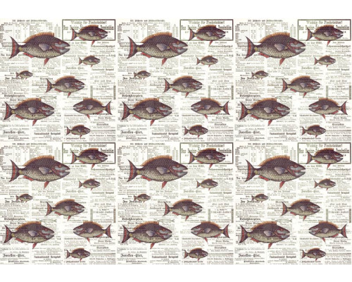 Piranha's weergegeven in een dynamische en speelse krantenstijl, opvallend weergegeven op dit unieke fotobehang.