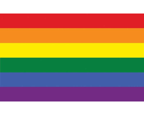 Fotobehang met een regenboogvlag, kleurrijk en levendig.