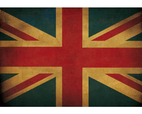 De vlag van het Verenigd Koninkrijk afgebeeld op een fotobehang, Union Jack.