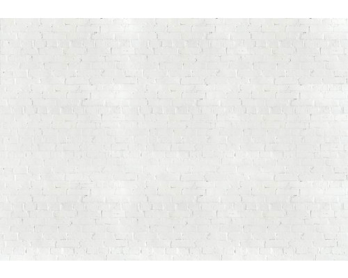 Witte bakstenen muur op een fotobehang met industriële look.