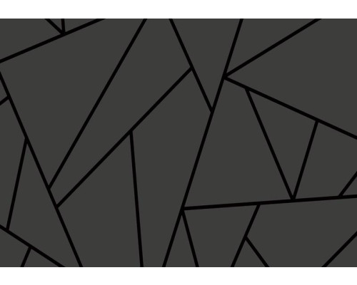 Fotobehang van een zwarte geometrische vorm, met een focus op strakke lijnen en moderne vormen.