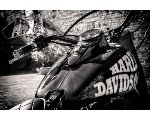 Harley Davidson motor afgebeeld op een stoer fotobehang.
