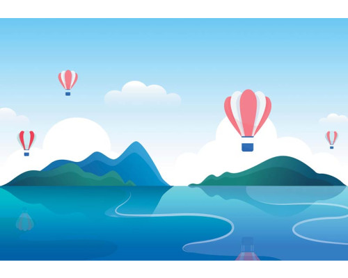 Luchtballonnen fotobehang, kleurrijk en speels voor kinderkamers.