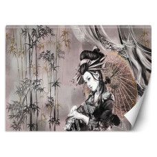 Fotobehang, Geisha Oriënt Bamboe Japan