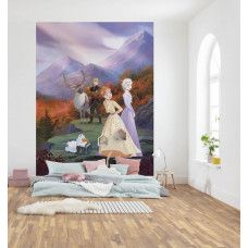 Een fotobehang van Disney Frozen met een lentelandschap in de kinderkamer.