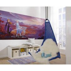 Een fotobehang van Disney Frozen met een panoramisch winterlandschap in de kinderkamer.