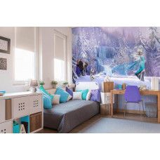 Een fotobehang van Disney Frozen met een winterlandschap, perfect voor de kinderkamer.