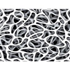 Een fotobehang van een zwart-wit abstract 3D kunstwerk.