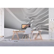 Fotobehang van abstracte architectuur in het wit in een kantoor.