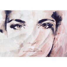 Fotobehang, Aquarel Vrouw Gezicht Abstract