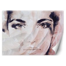 Fotobehang, Aquarel Vrouw Gezicht Abstract