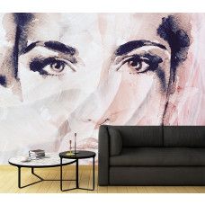 Fotobehang, Aquarel Vrouw Gezicht Abstract