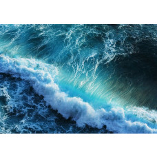 Fotobehang, Blauwe golven