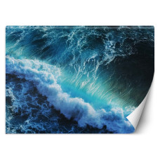 Fotobehang, Blauwe golven