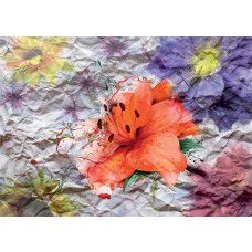 Een fotobehang van een bloem in abstracte papierkunst, perfect voor een verfijnde uitstraling in elke ruimte.