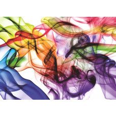 Abstract fotobehang met een kleurrijke rook.