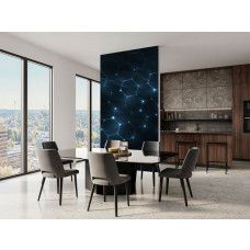 Fotobehang futuristische hexagonen met moderne uitstraling in een kantoor.