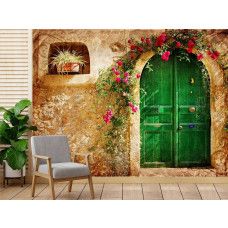 Fotobehang, Groene deur Toscane