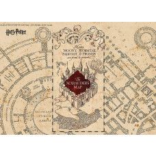 Een fotobehang met Harry Potter Marauder’s Map - Sluipwegwijzer, waarop de gedetailleerde plattegrond van Zweinstein met magische paden en verborgen doorgangen is afgebeeld.