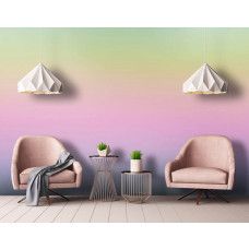 Abstract verloop van zachte pastelkleuren in regenboogstijl, weergegeven in een meisjeskamer.