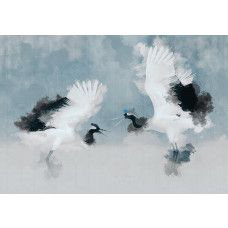 Fotobehang, Kraanvogels Abstract