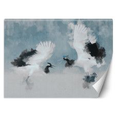 Fotobehang, Kraanvogels Abstract
