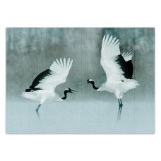 Fotobehang, Kraanvogels als geschilderd