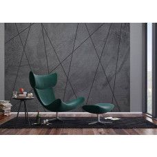 Een fotobehang van lijnen op beton, perfect voor het toevoegen van een strakke en moderne look in een woonkamer.