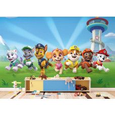Een fotobehang met Paw Patrol rescue in de meisjeskamer, waarin de vrolijke Paw Patrol pups en hun reddingsmissie een speels en motiverend decor vormen.
