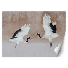 Fotobehang, Reiger Vogels Beige