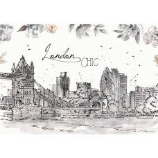 Fotobehang met een schilderachtige weergave van Londen met de iconische Tower Bridge en de stad op de achtergrond. Een chic ontwerp.