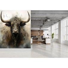 Fotobehang Schotse Hooglander in Industriële Stijl in het kantoor met krachtig beeld en professionele uitstraling.