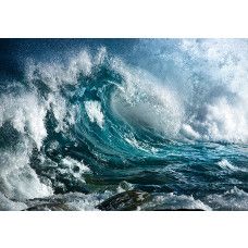 Fotobehang, Stormachtige zee