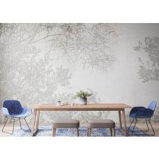 Inspirerend fotobehang van takken silhouetten in een kantoor, stimuleert focus en creativiteit met een minimalistische en kunstzinnige uitstraling.