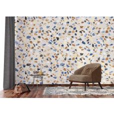 Fotobehang van terrazzo marmer natuursteen voor de vliesbehang woonkamer, met een eigentijdse uitstraling en verfijnde kleuren.