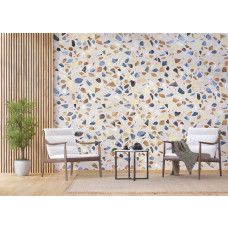 Fotobehang van terrazzo marmer natuursteen voor de woonkamer, ideaal voor een chique en verfijnde uitstraling in het huis.
